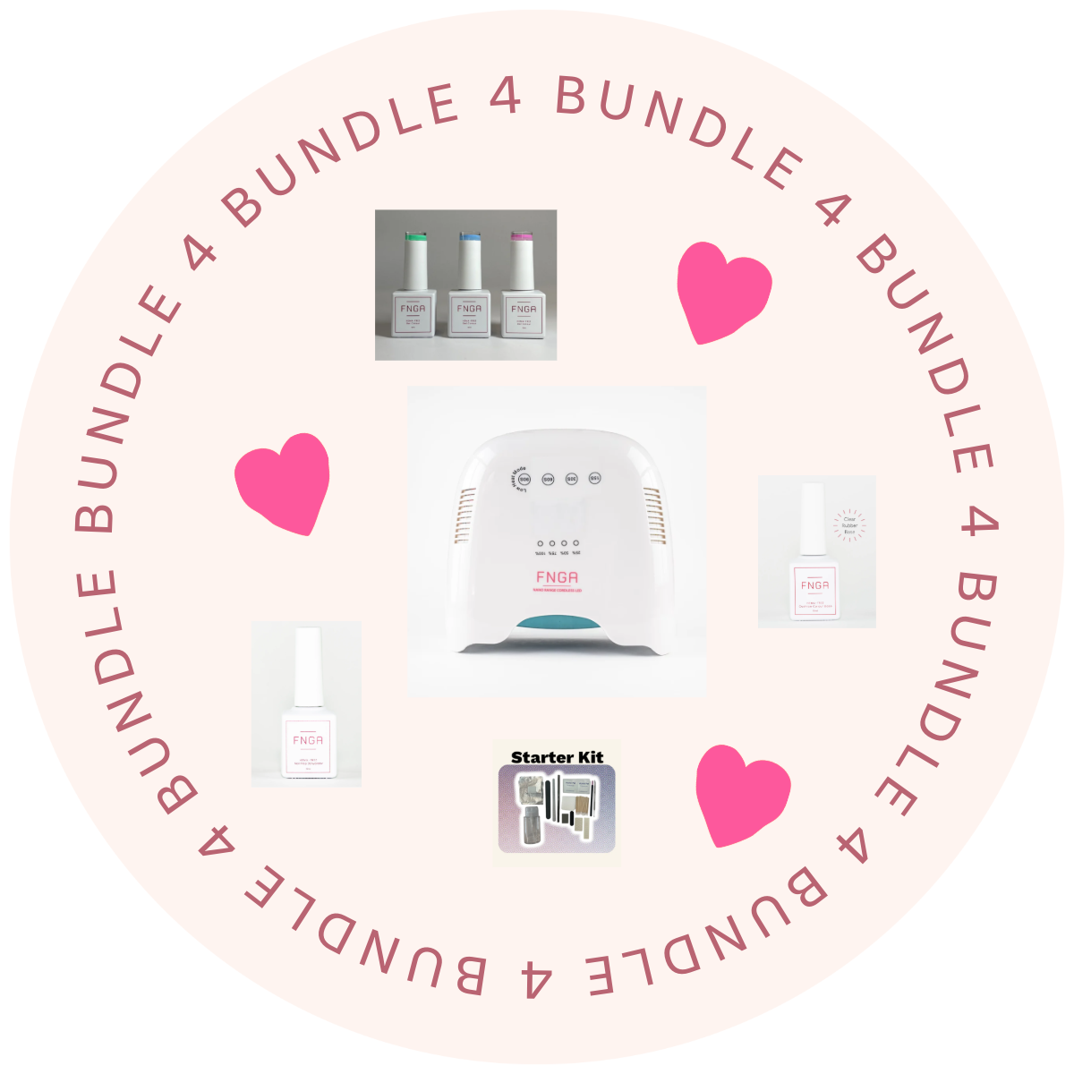 Bundle 4 - Prep, Base, Top + 3 Gel Colours